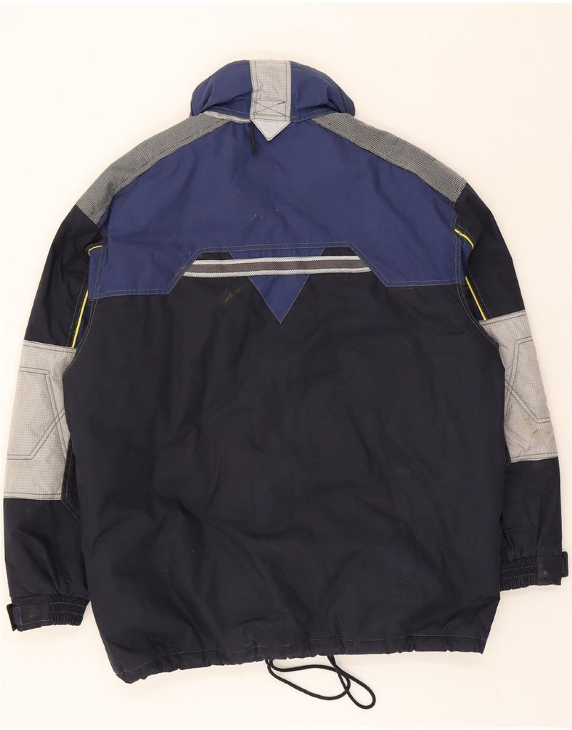 DIADORA Mens Windbreaker Jacket UK 42 XL Navy Blue Colourblock Cotton Vintage Diadora and Second-Hand Diadora from Messina Hembry 