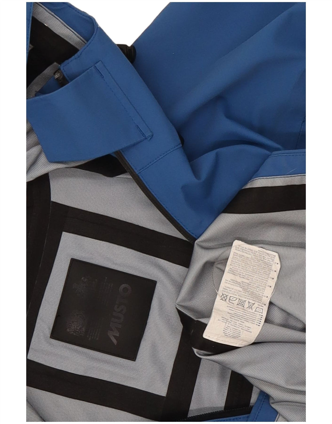 Musto Mens Hooded Rain Jacket UK 38 Medium Blue Polyamide