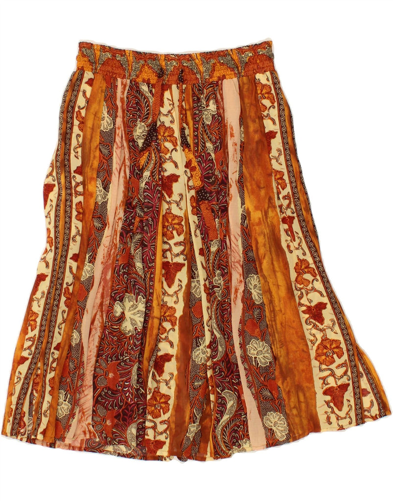 VINTAGE Womens Pleated Skirt IT 36 XS W25  Brown Floral Vintage Vintage and Second-Hand Vintage from Messina Hembry 