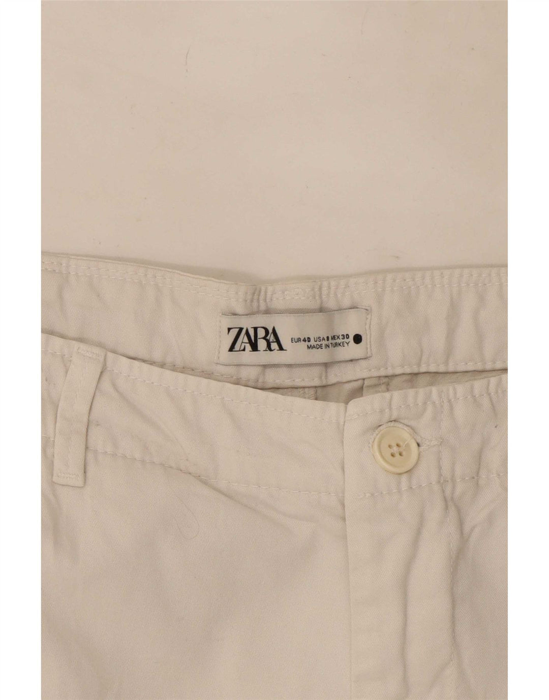 Zara Womens Capri Trousers EU 40 Medium W30 L21 Beige