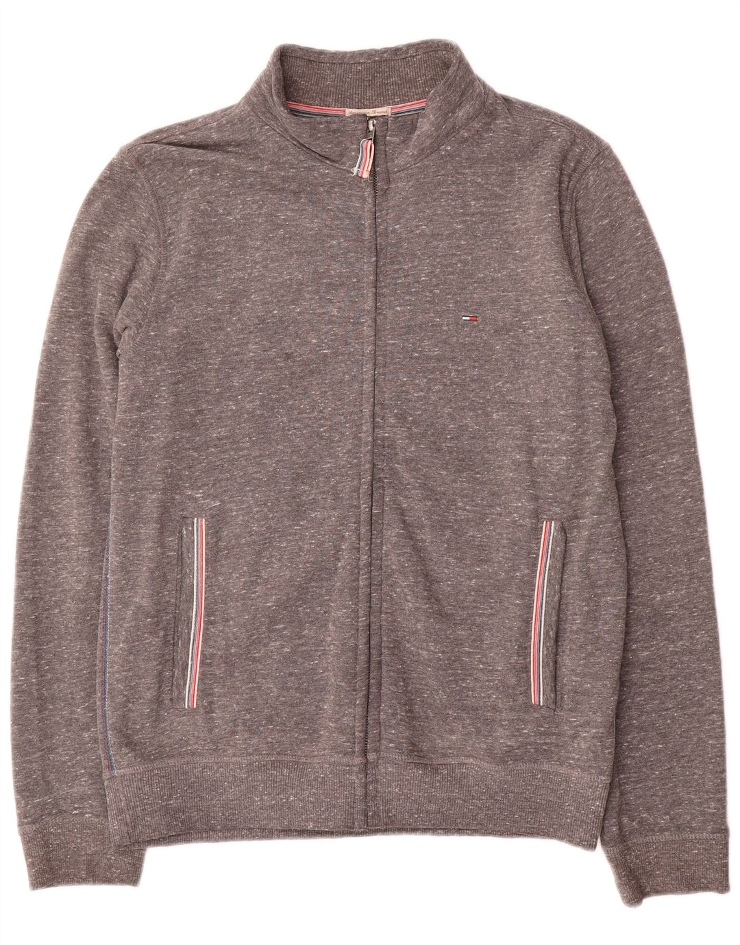 Tommy Hilfiger Womens Tracksuit Top Jacket UK 16 Large Grey Flecked