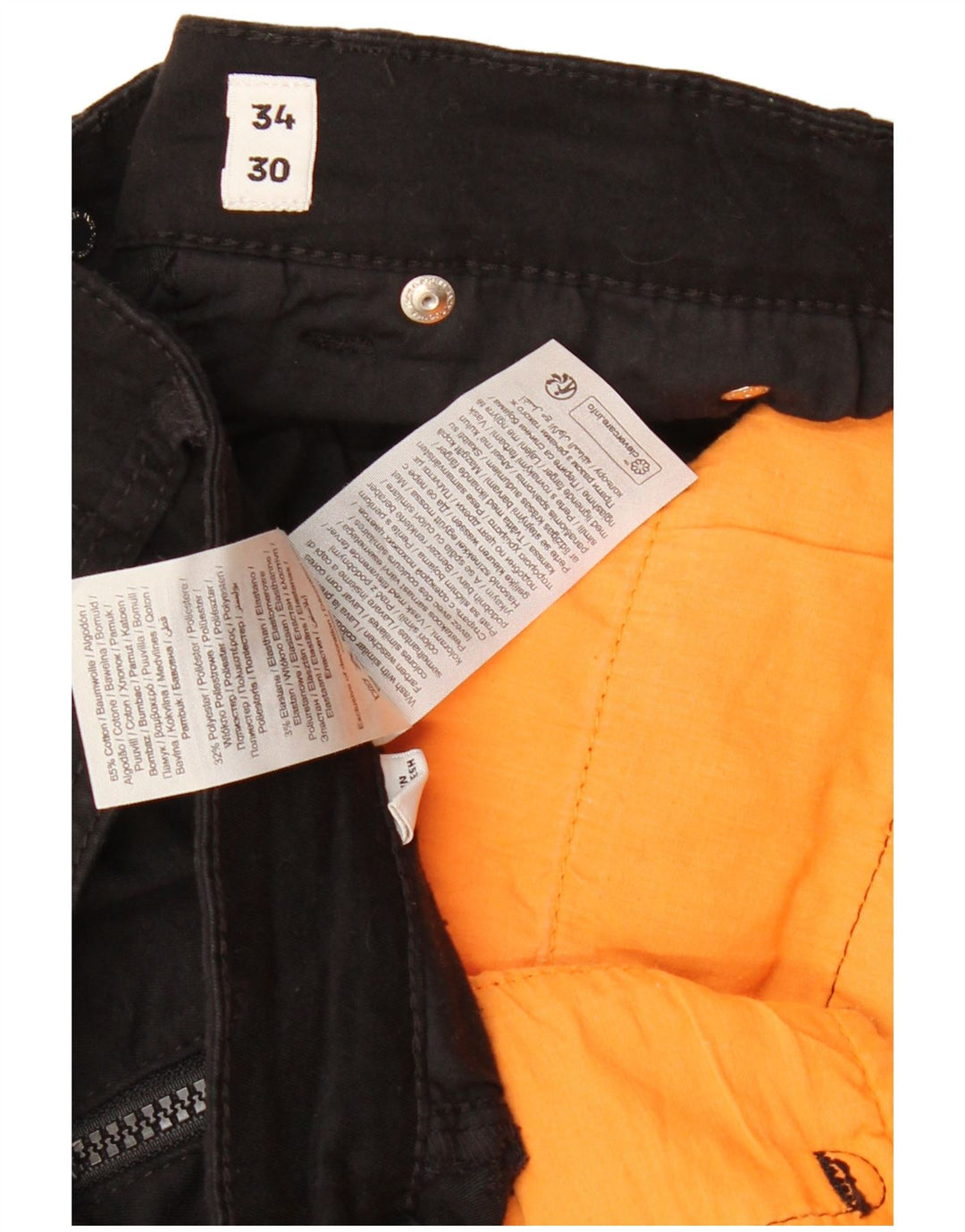 JACK & JONES Mens Cargo Cropped Trousers W34 L26 Black Cotton