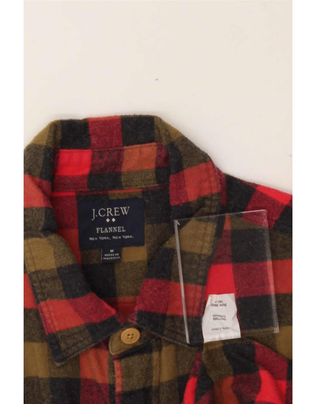 J. CREW Mens Flannel Shirt Medium Multicoloured Gingham Cotton Vintage J. Crew and Second-Hand J. Crew from Messina Hembry 