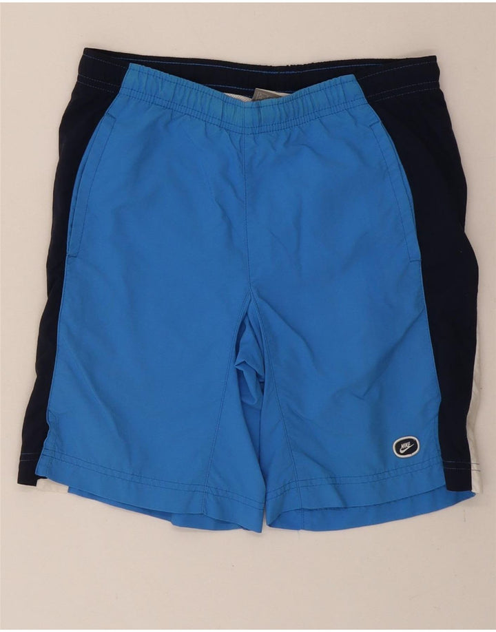 NIKE Boys Sport Shorts 8-9 Years Small Blue Colourblock Nylon Vintage Nike and Second-Hand Nike from Messina Hembry 