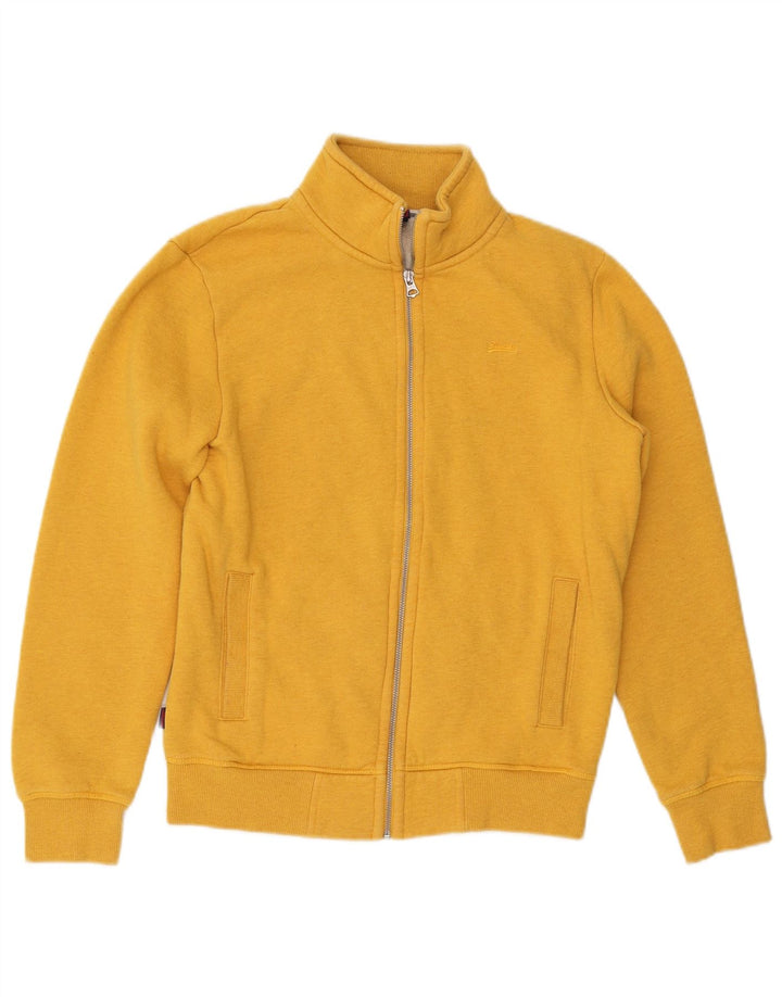 Superdry Mens Tracksuit Top Jacket Small Yellow Cotton