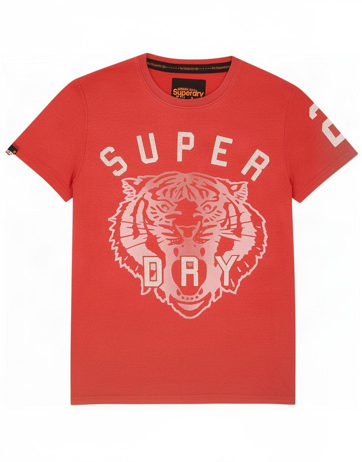 Superdry Mens Graphic T-Shirt Top Medium Red Cotton
