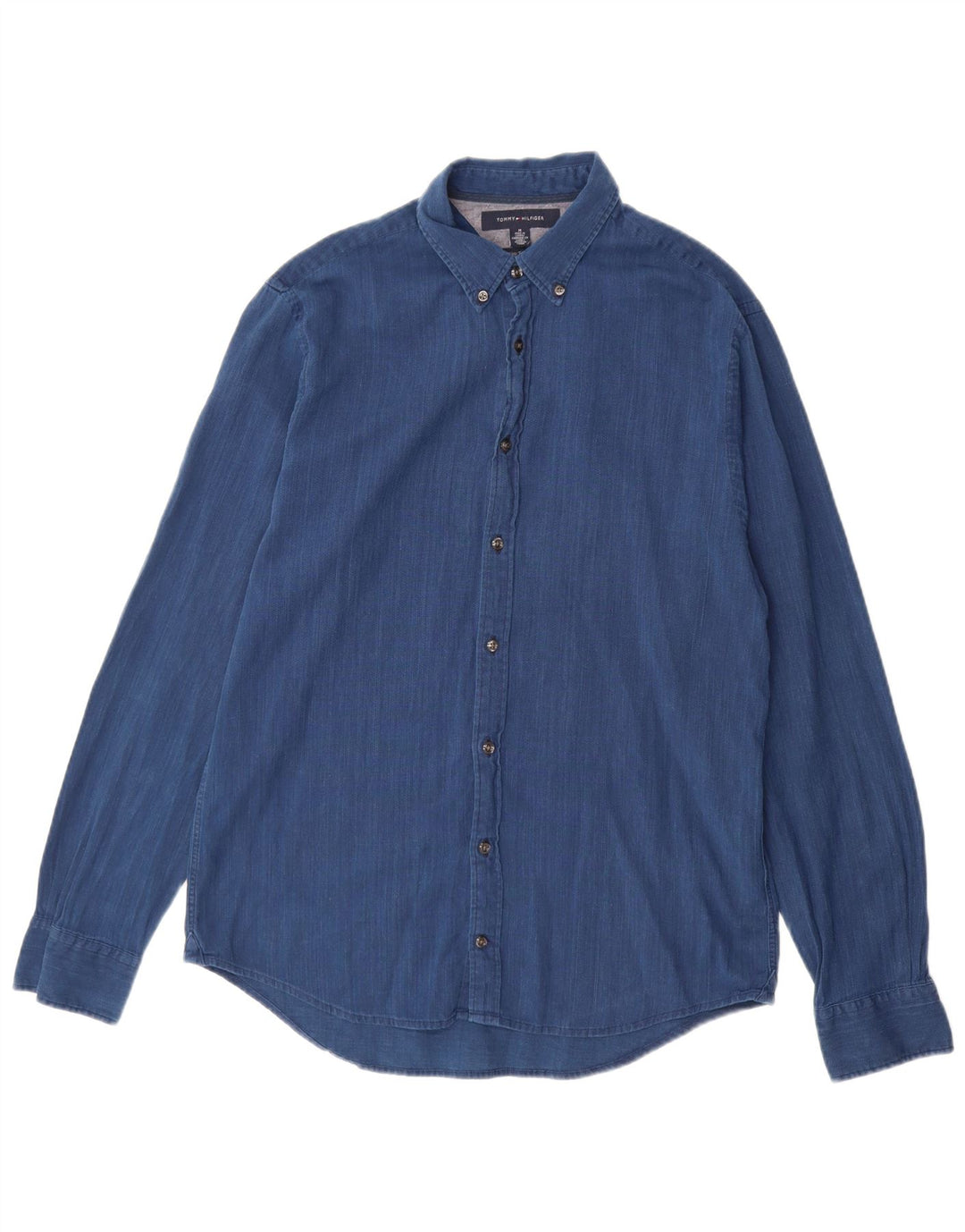 TOMMY HILFIGER Mens New York Fit Shirt Medium Blue Cotton