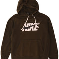 Nike Mens Graphic Hoodie Jumper Medium Khaki Cotton