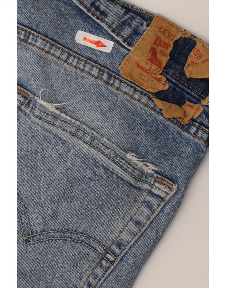 Levi's Mens 513 Slim Straight Jeans W34 L32 Blue Cotton