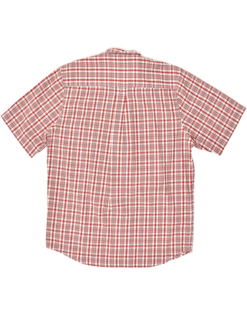 TIMBERLAND Mens Short Sleeve Shirt Medium Red Check Cotton | Vintage Timberland | Thrift | Second-Hand Timberland | Used Clothing | Messina Hembry 