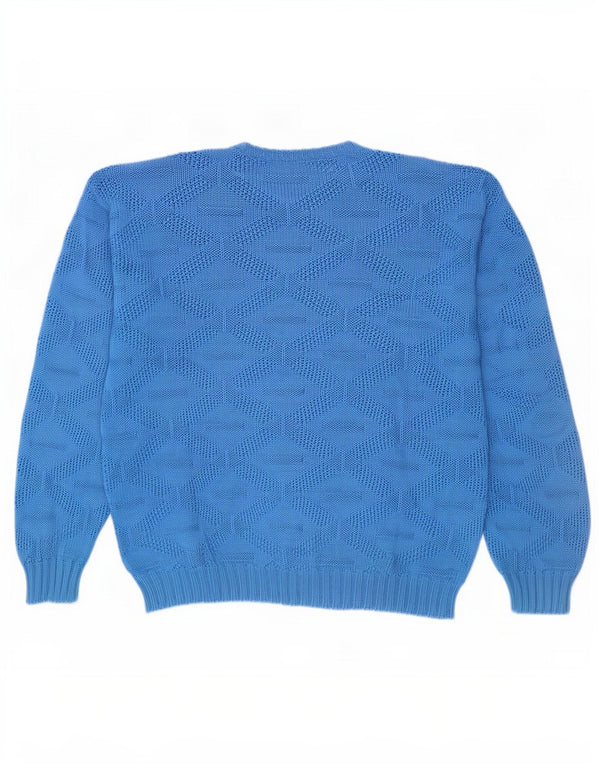 Vintage Mens Crew Neck Jumper Sweater Large Blue