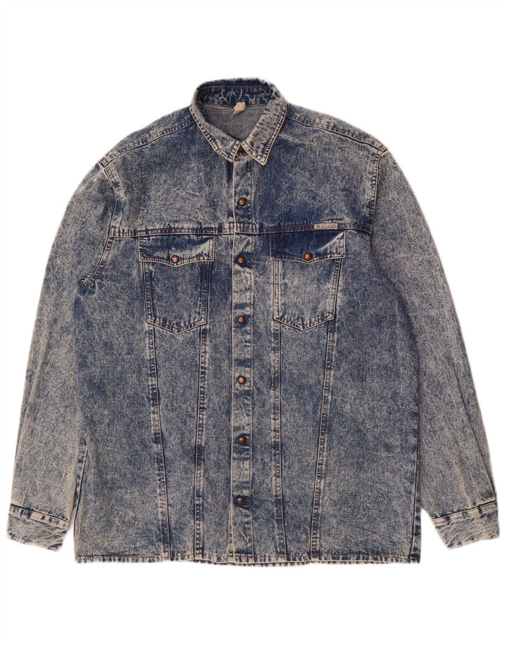 VINTAGE Mens Denim Jacket UK 42 XL Blue