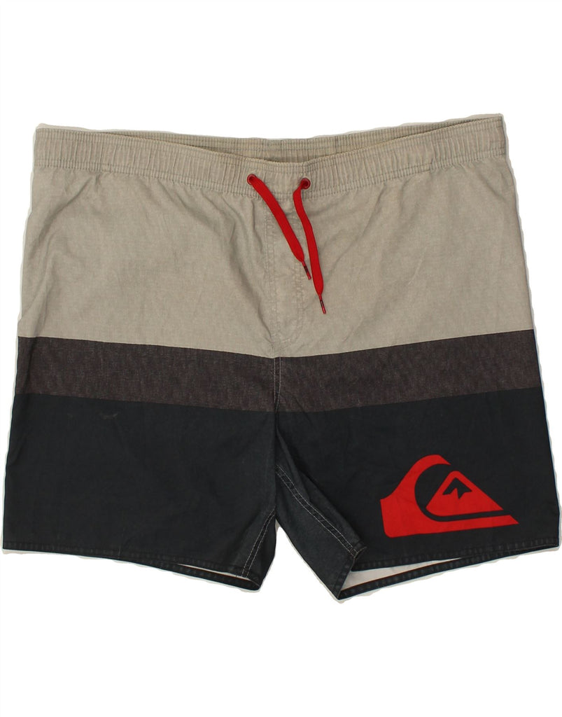 QUIKSILVER Mens Sport Shorts XL Grey Colourblock | Vintage Quiksilver | Thrift | Second-Hand Quiksilver | Used Clothing | Messina Hembry 