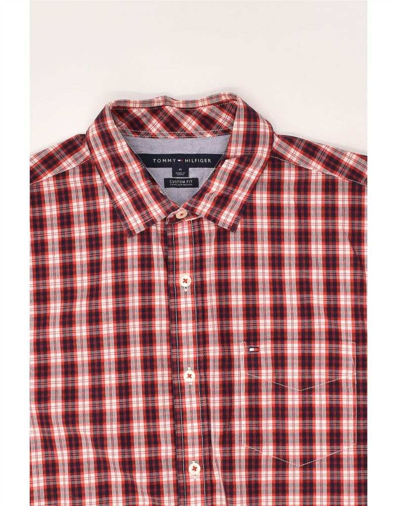 TOMMY HILFIGER Mens Custom Fit Shirt Medium Red Check Cotton | Vintage Tommy Hilfiger | Thrift | Second-Hand Tommy Hilfiger | Used Clothing | Messina Hembry 