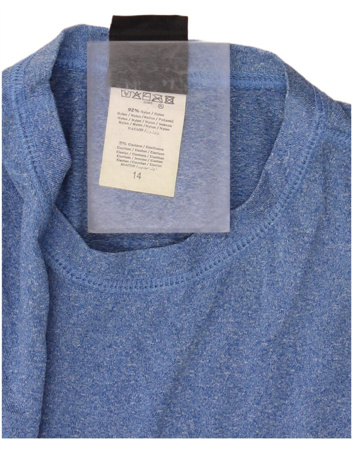 QUIKSILVER Boys Graphic T-Shirt Top 13-14 Years Blue Flecked Nylon