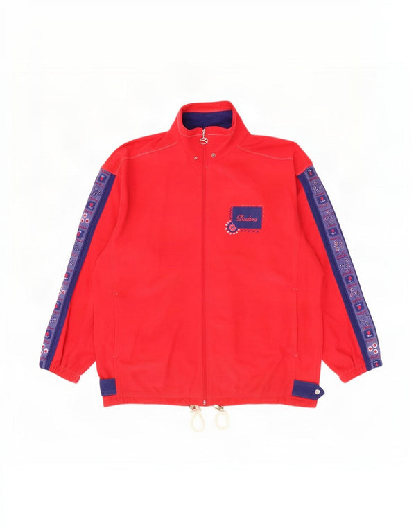 Diadora Mens Graphic Loose Fit Tracksuit Top Jacket Small Red Colourblock