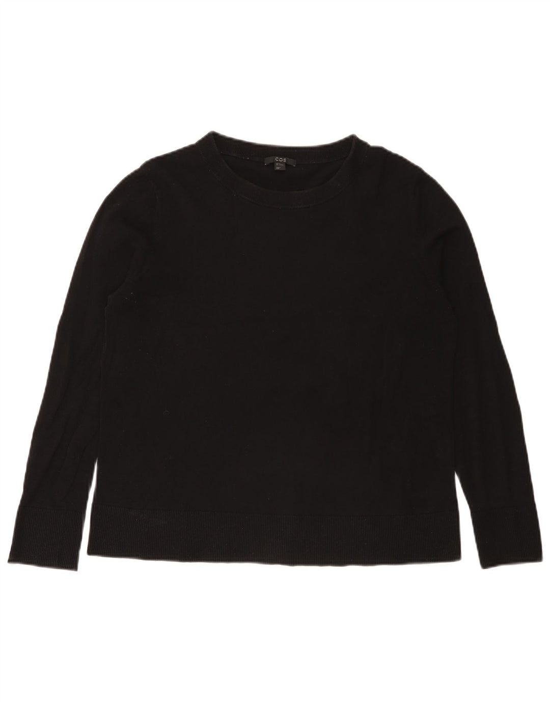 Cos Womens Boat Neck Jumper Sweater UK 14 Medium Black Cotton