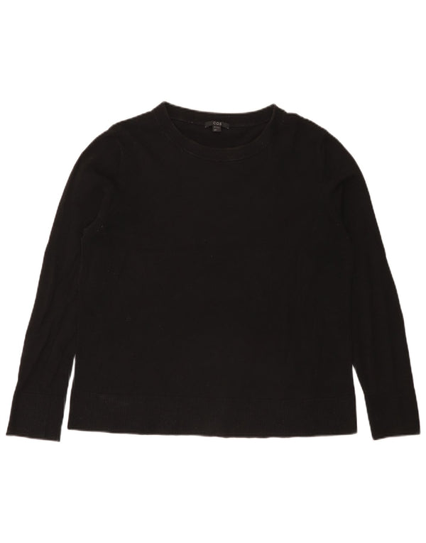 Cos Womens Boat Neck Jumper Sweater UK 14 Medium Black Cotton
