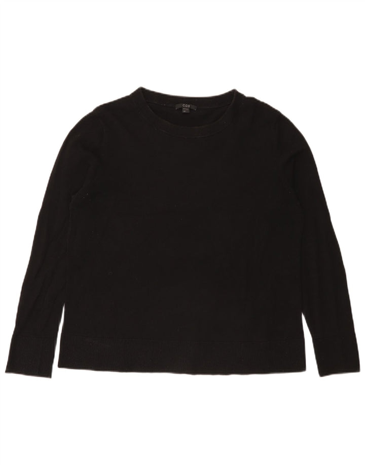 Cos Womens Boat Neck Jumper Sweater UK 14 Medium Black Cotton