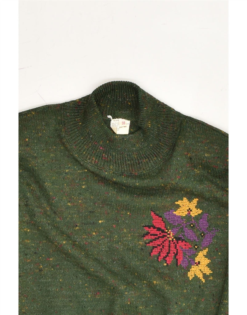 VINTAGE Womens Turtle Neck Jumper Sweater EU 38 Medium Khaki Flecked | Vintage Vintage | Thrift | Second-Hand Vintage | Used Clothing | Messina Hembry 