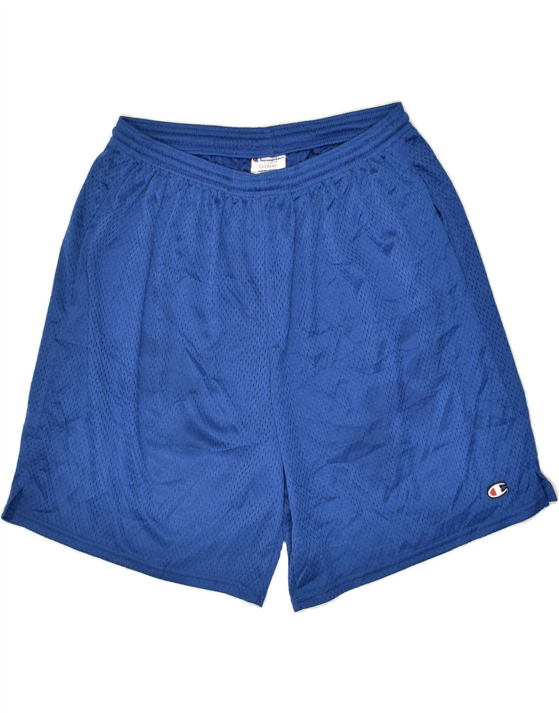 CHAMPION Mens Sport Shorts XL Navy Blue Polyester | Vintage Champion | Thrift | Second-Hand Champion | Used Clothing | Messina Hembry 