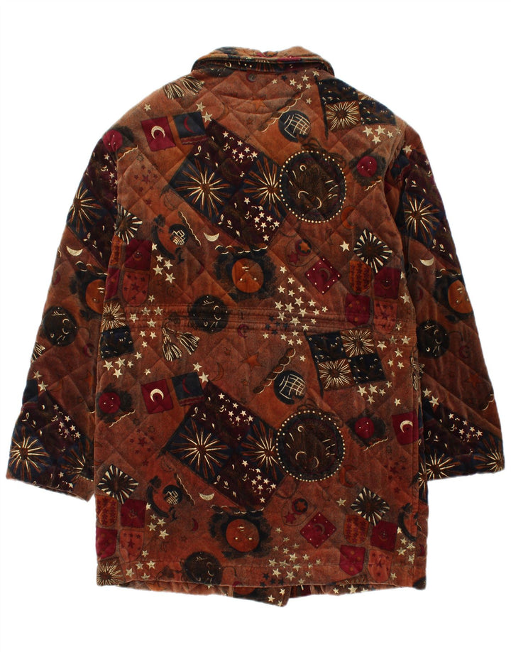 Yves Saint Laurent Womens Abstract Pattern Windbreaker Coat UK 16 Large Bro