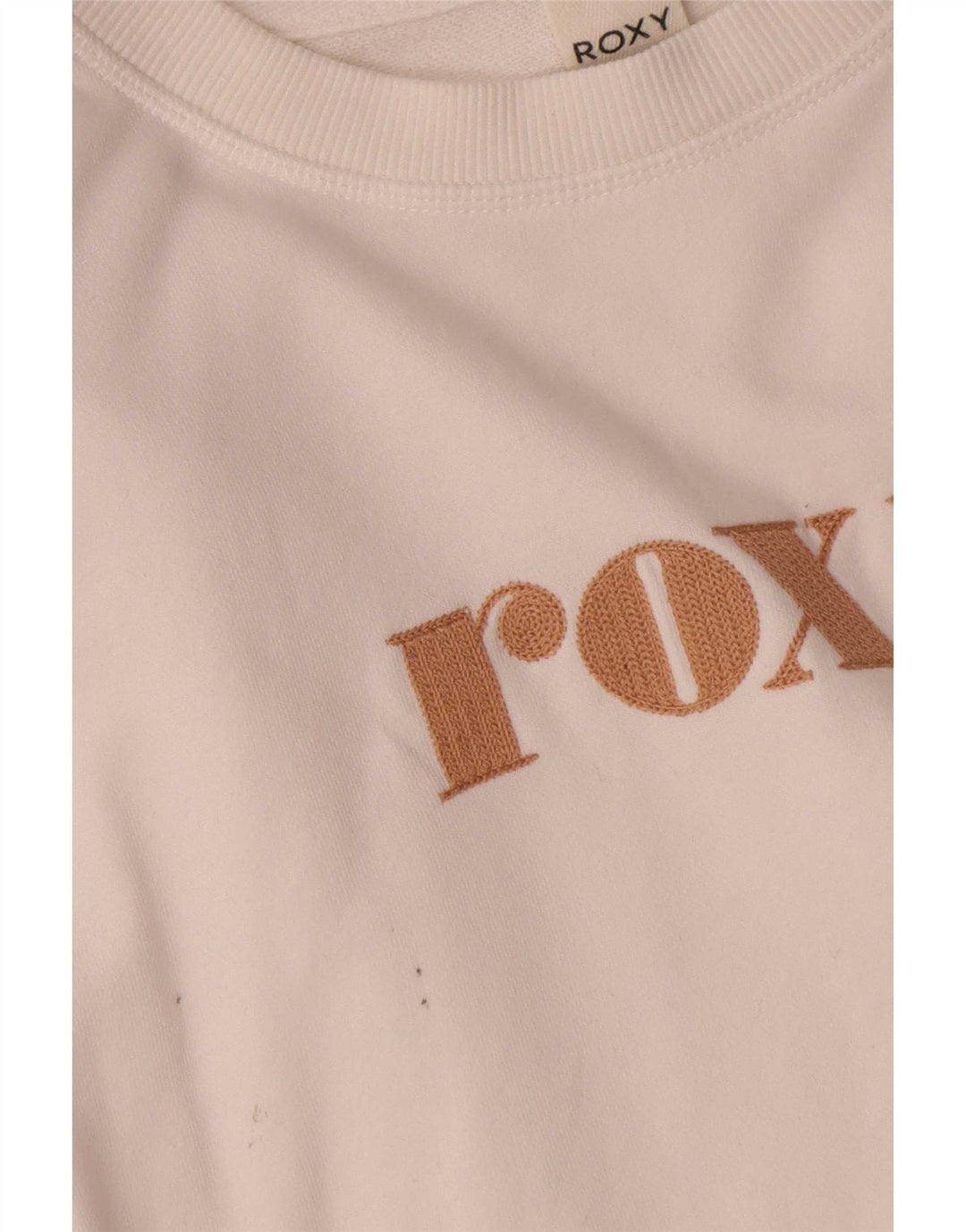 Roxy Womens Oversized Crop Graphic Sweatshirt Jumper UK 10 Small White