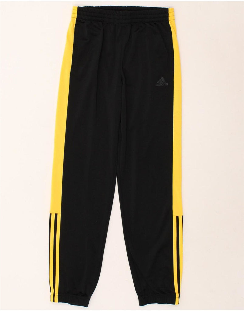 ADIDAS Boys Tracksuit Trousers Joggers 13-14 Years Black Colourblock Vintage Adidas and Second-Hand Adidas from Messina Hembry 