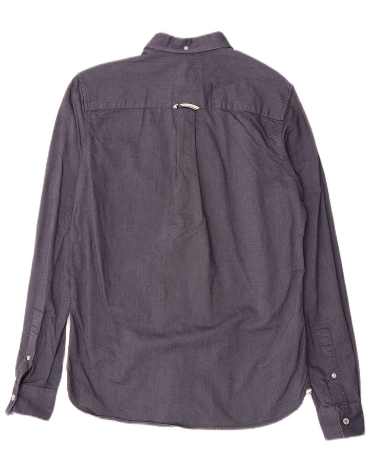 Fred Perry Mens Shirt Small Navy Blue Cotton