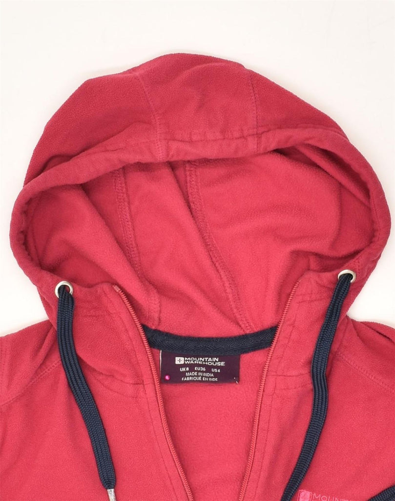 MOUNTAIN WAREHOUSE Womens Hooded Fleece Jacket UK 8 Small  Red | Vintage Mountain Warehouse | Thrift | Second-Hand Mountain Warehouse | Used Clothing | Messina Hembry 