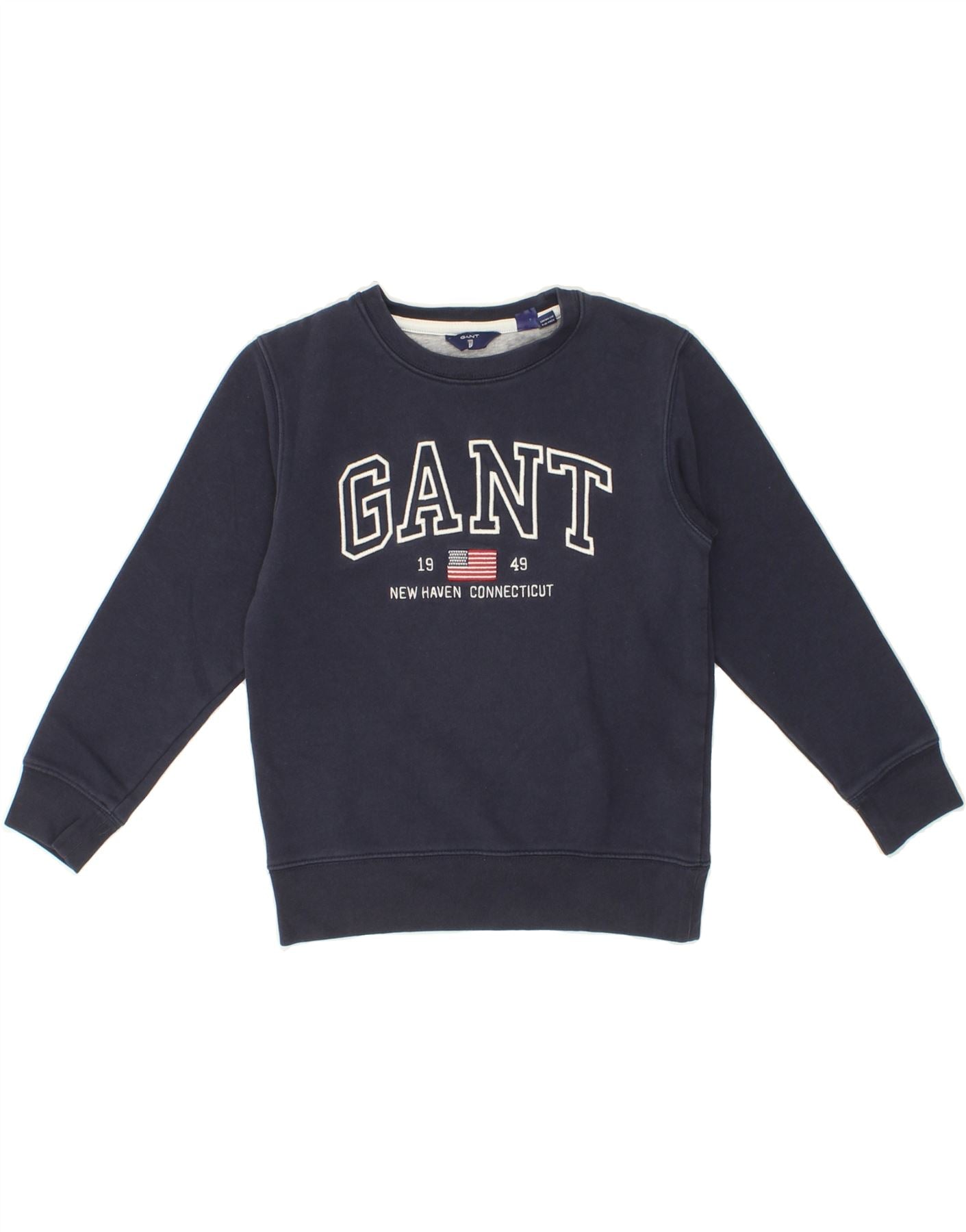 GANT Boys Graphic Sweatshirt Jumper 9-10 Years Navy Blue Cotton