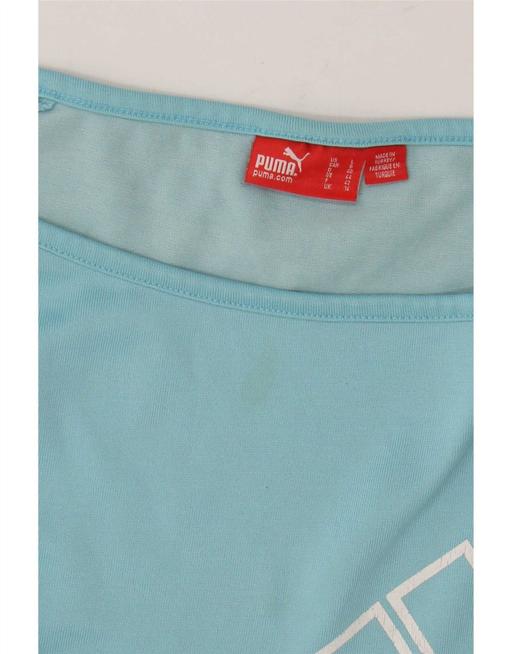 Puma Womens Graphic T-Shirt Top UK 14 Large Blue