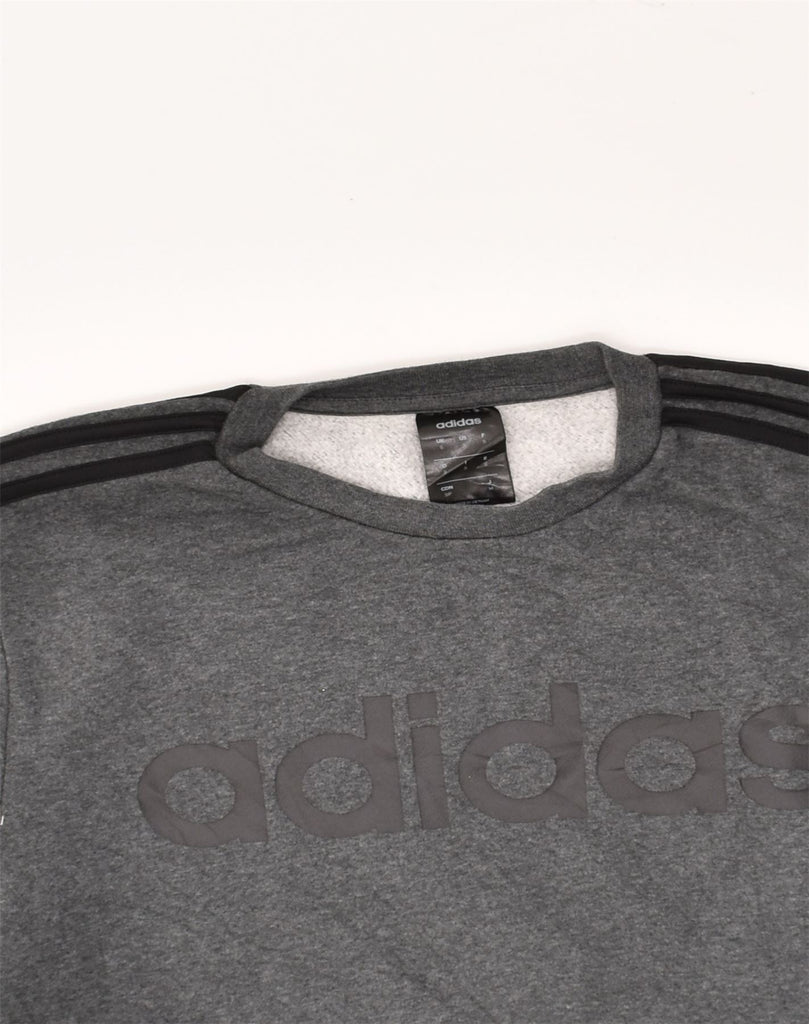 ADIDAS Mens Graphic Sweatshirt Jumper Small Grey Cotton | Vintage Adidas | Thrift | Second-Hand Adidas | Used Clothing | Messina Hembry 