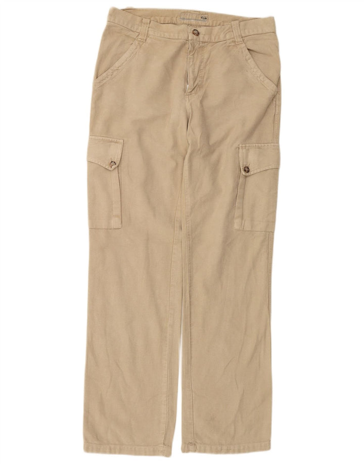 SERGIO TACCHINI Mens Straight Cargo Trousers IT 48 Medium W32 L32 Beige