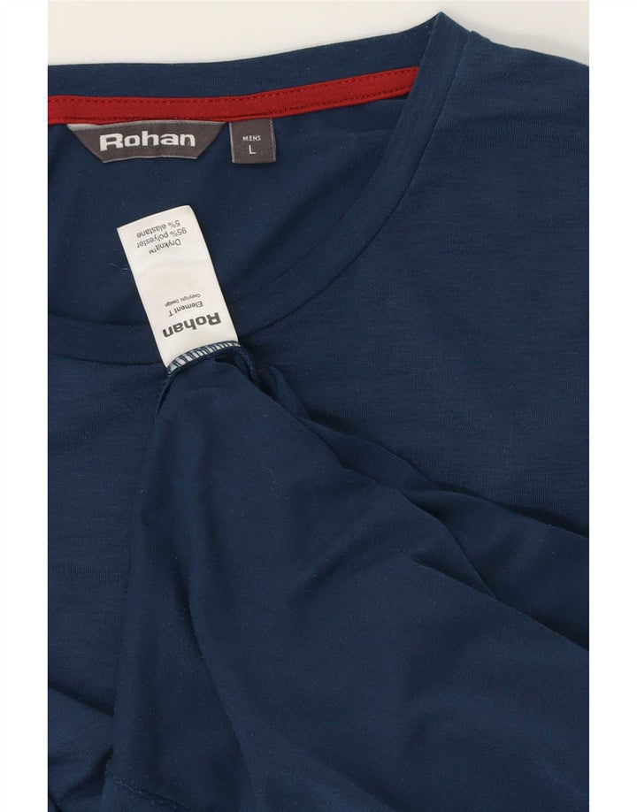 Rohan Mens T-Shirt Top Large Navy Blue Polyester