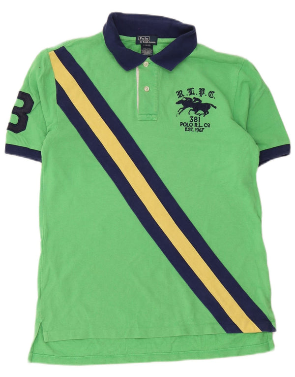 Polo Ralph Lauren Boys Graphic Shirt 14-15 Years Large Green Colourblock