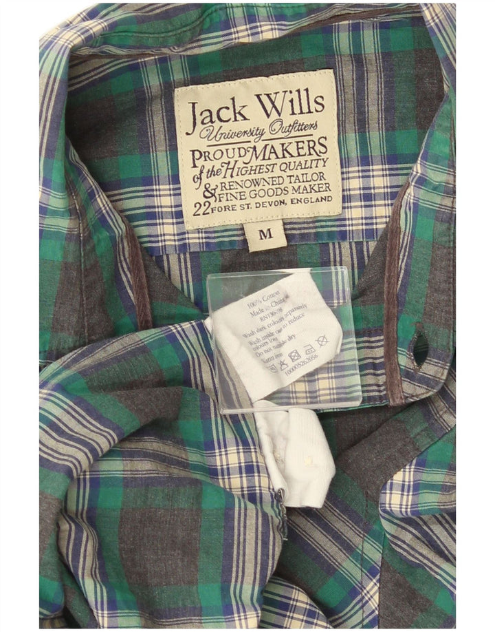 Jack Wills Mens Shirt Medium Green Check Cotton