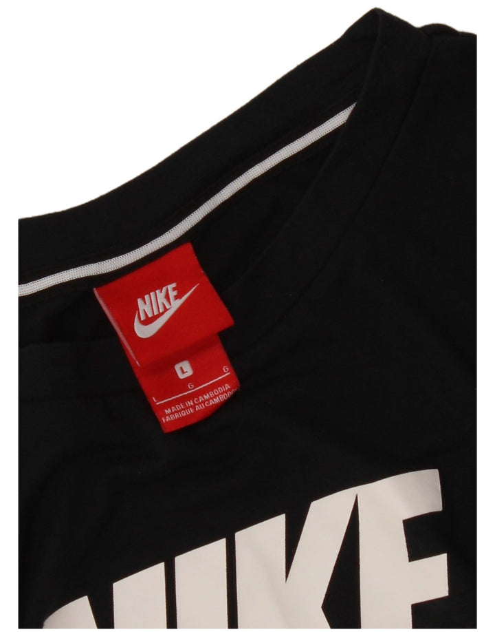 NIKE Womens Graphic Vest Top UK 16 Large Black