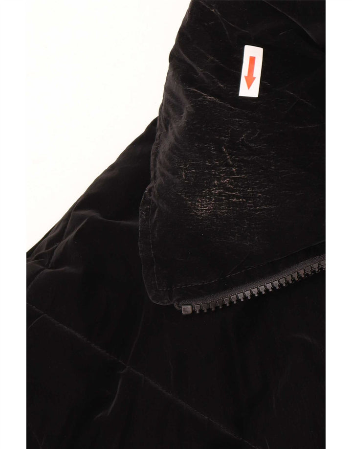 Zara Womens Oversized Padded Jacket UK 10 Small Black Polyurethane