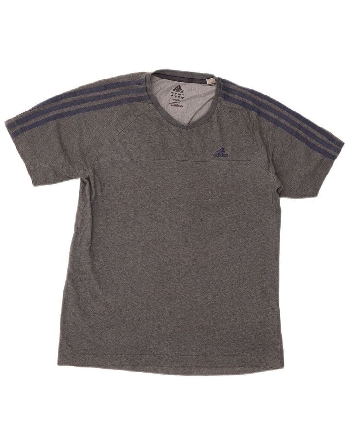 Adidas Mens Climalite T-Shirt Top Small Grey Flecked Cotton