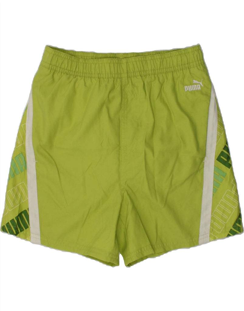 PUMA Boys Graphic Sport Shorts 11-12 Years Green Colourblock Polyester | Vintage Puma | Thrift | Second-Hand Puma | Used Clothing | Messina Hembry 