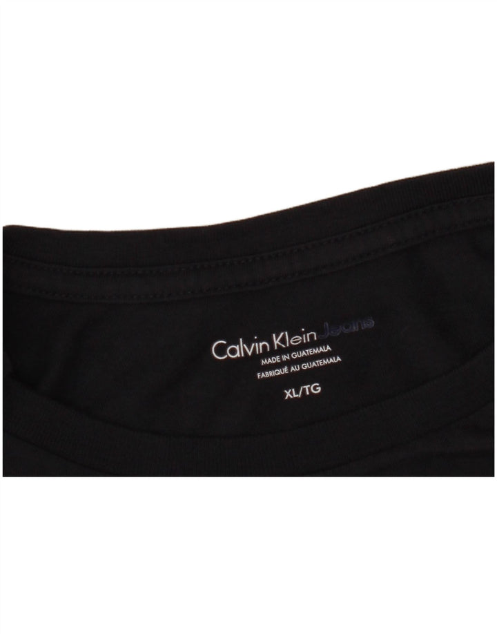 Calvin Klein Jeans Mens Graphic T-Shirt Top XL Navy Blue