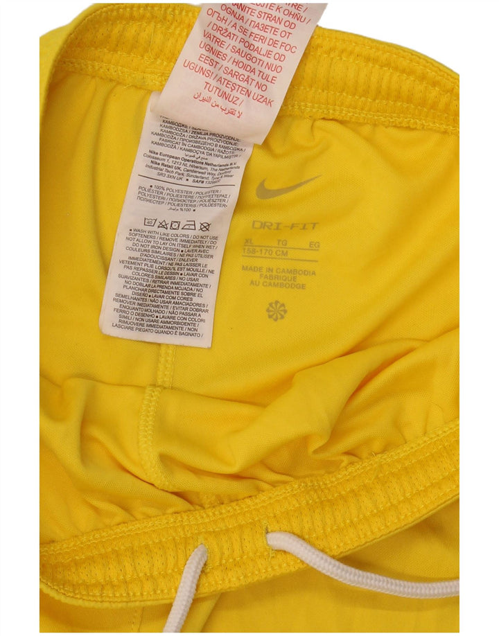 Nike Boys Dri Fit Sport Shorts 13-14 Years XL Yellow Polyester