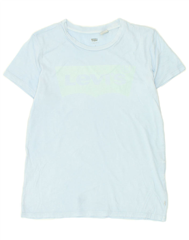 LEVI'S Womens Graphic T-Shirt Top UK 10 Small Blue | Vintage Levi's | Thrift | Second-Hand Levi's | Used Clothing | Messina Hembry 