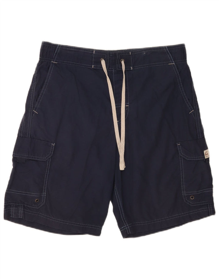 Marks & Spencer Mens Cargo Swimming Shorts Medium Navy Blue Cotton
