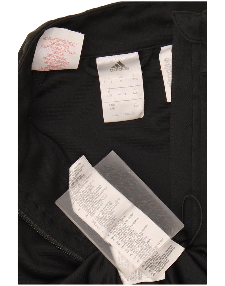 Adidas Girls Tracksuit Top Jacket 9-10 Years Black Polyester