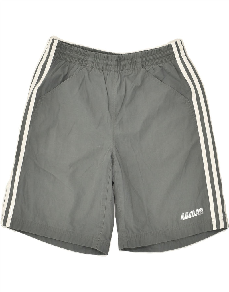 ADIDAS Boys Sport Shorts 11-12 Years Grey Polyester | Vintage Adidas | Thrift | Second-Hand Adidas | Used Clothing | Messina Hembry 