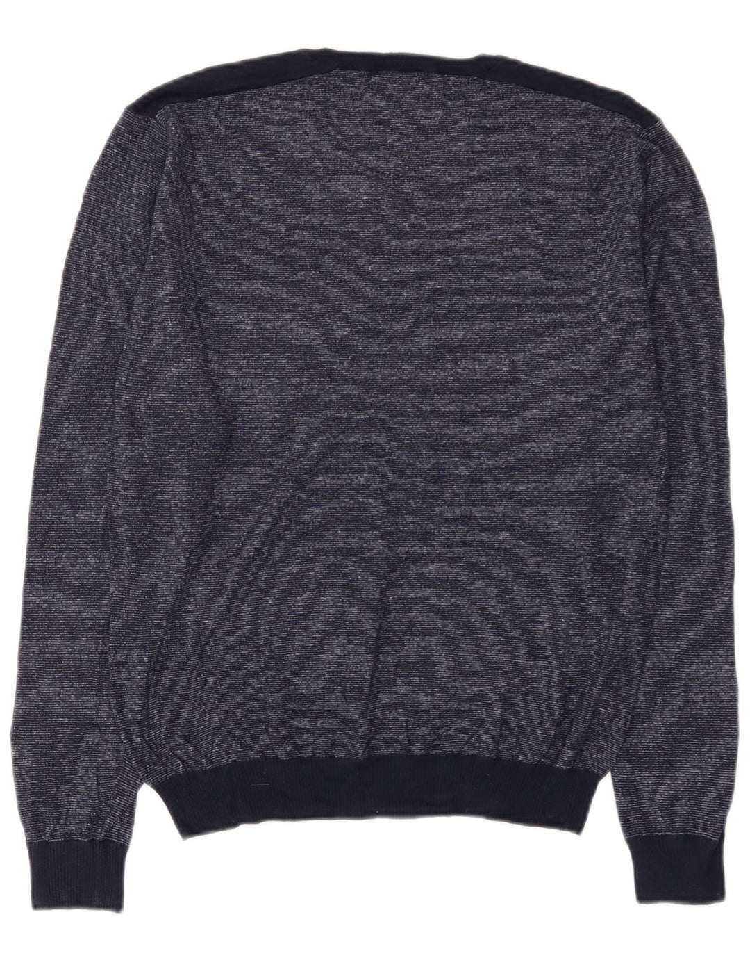 Guess Mens V-Neck Jumper Sweater XL Navy Blue Flecked