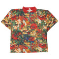 Vintage Mens Polo Shirt XL Multicoloured Floral