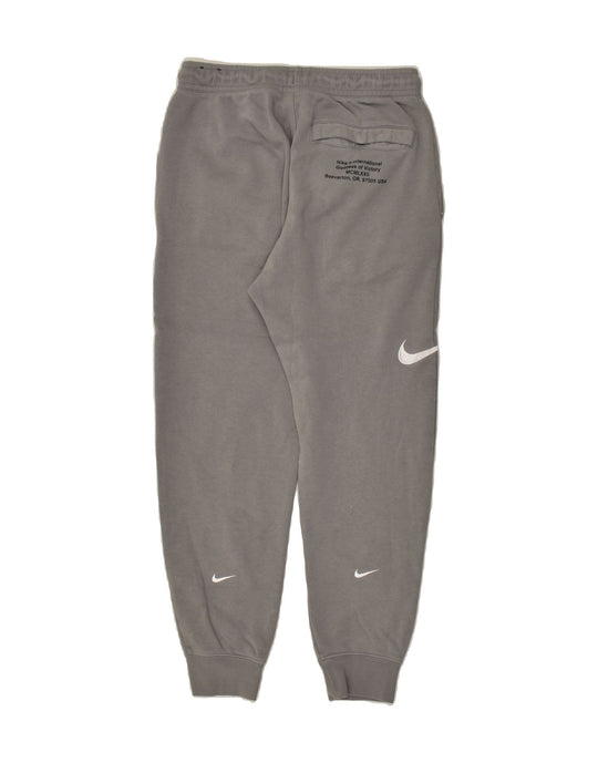 NIKE Mens Graphic Tracksuit Trousers Joggers Small Grey Cotton Vintage Second Hand Clothing Online Messina Hembry